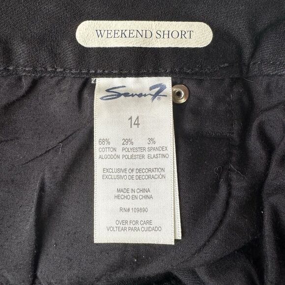 Seven 7 Jeans Shorts Womens 14 Black Weekend Short High Rise Dark Wash Denim - Picture 9 of 12